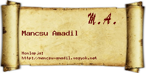 Mancsu Amadil névjegykártya